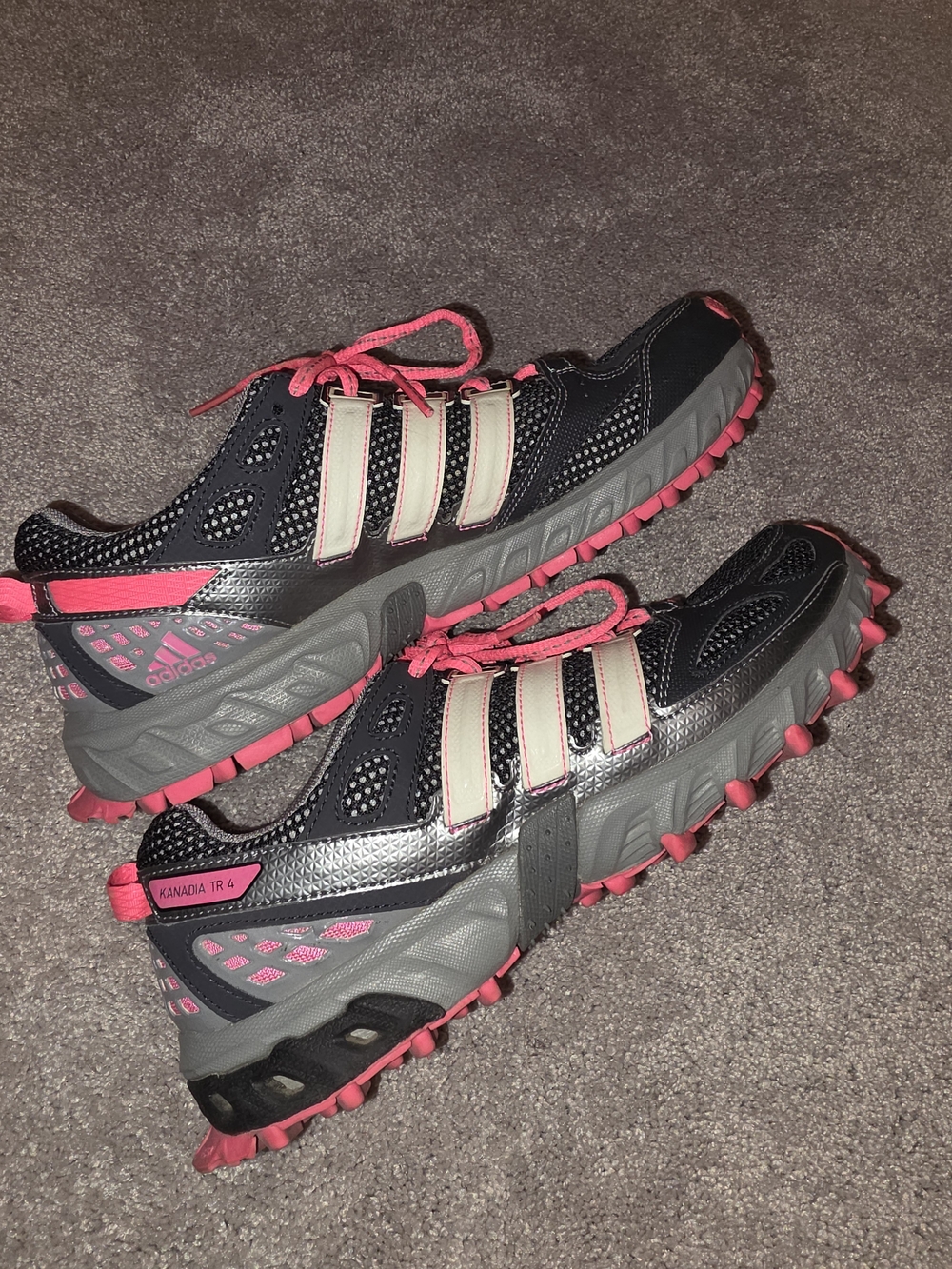 adidas Women's Kanadia TR-4 Trail Shoes - Black, Gray & Pink